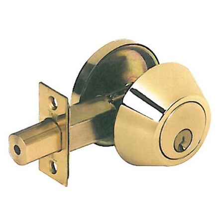 Tell Single Cylinder Grade 2 Deadbolt, SCC Keyway, KA4, Bright Brass DB2060-SC-US3